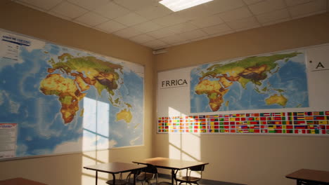 world map in an office setting