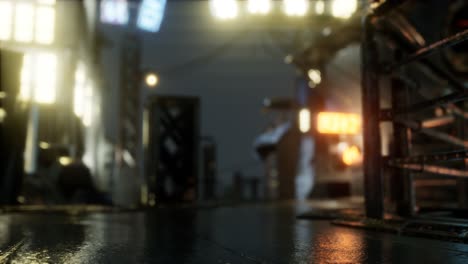 city streets in the rain at night