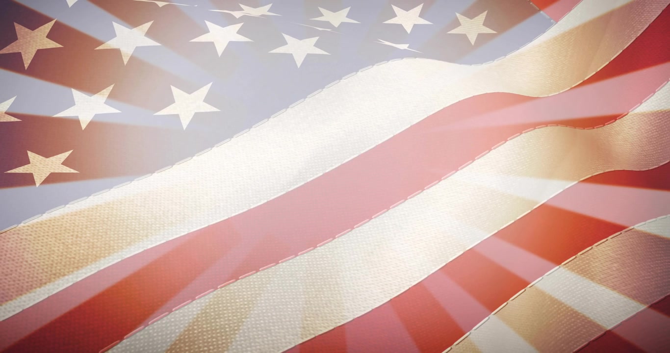 Animation af amerikansk flag med striber og stjerner