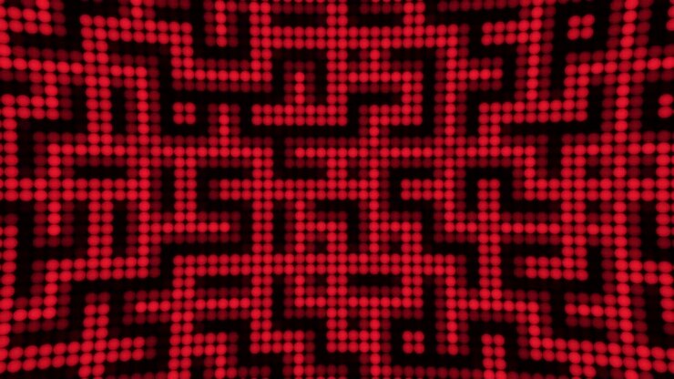 Shining red lines bulbs balls led panel animated background
