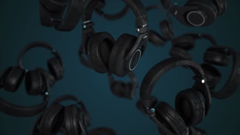 auriculares en un fondo abstracto. vibraciones musicales. estilo de dj. animación de auriculares