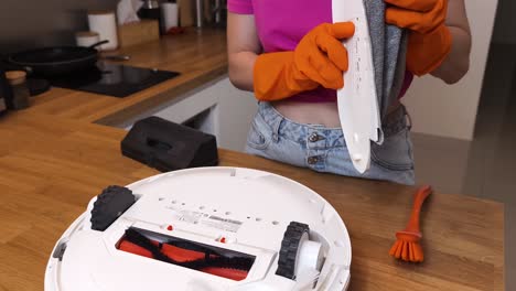 cleaning a robot vacuum cleaner