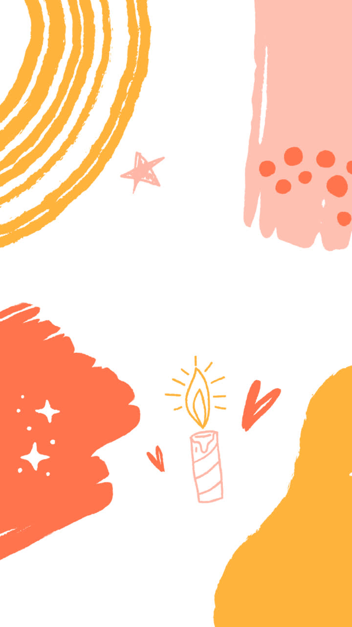 추상화 된 어린이와 같은 생일 카드의 모션 그래픽