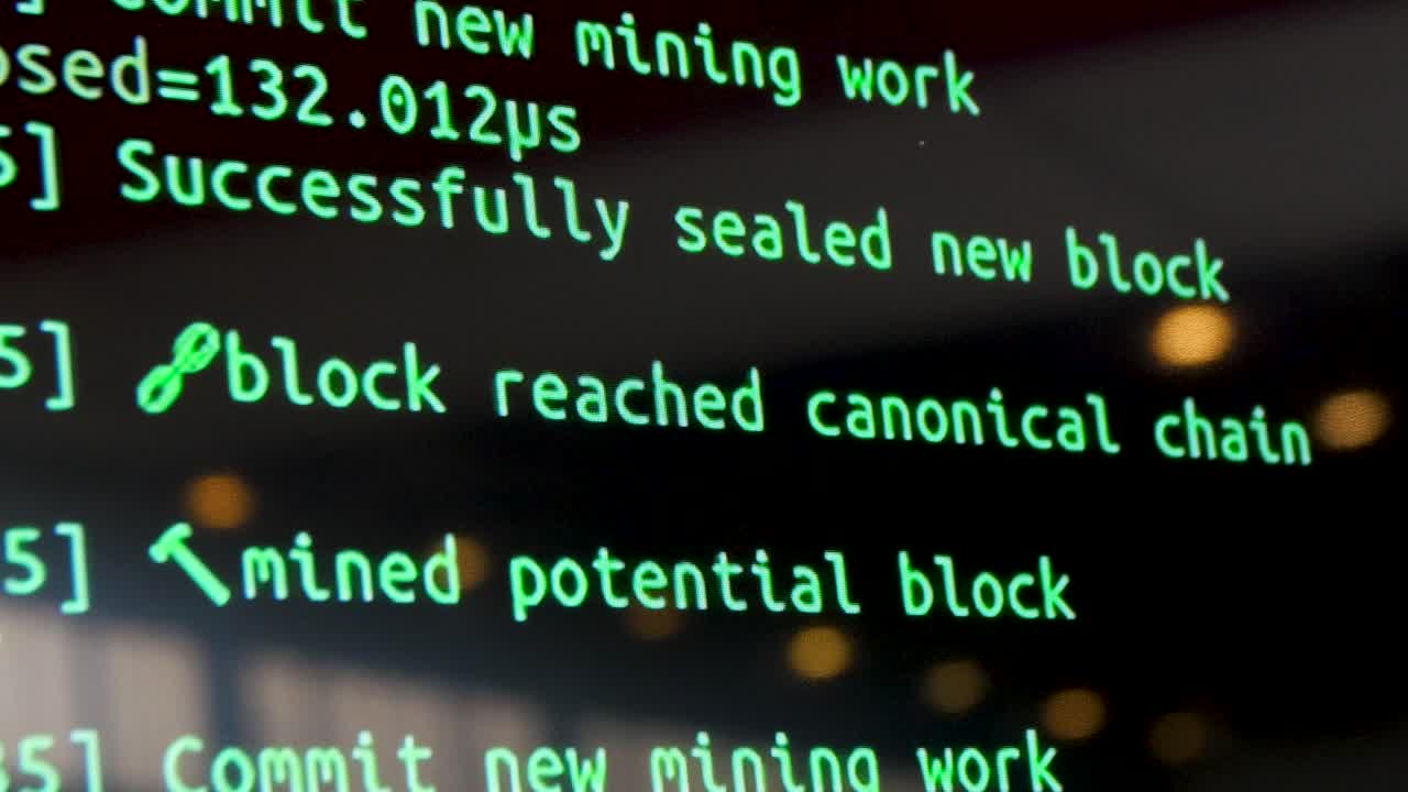 Blockchain Mining Console Output