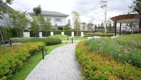 clean and tidy modern garden with stone walking lane-1
