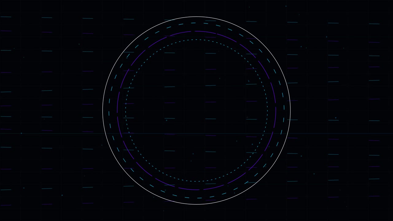 Abstract Digital HUD Interface with Rotating Circular Elements