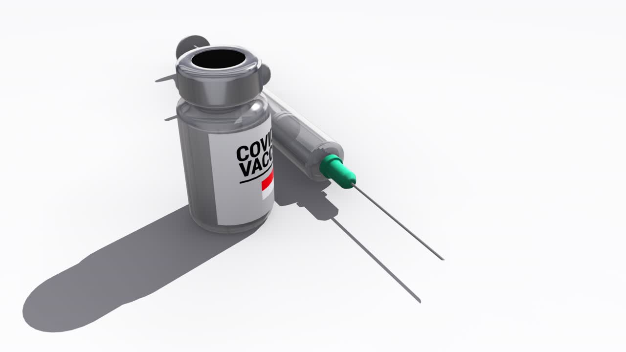 Syringe and Covid-19 Vaccine Bottle Indonesia