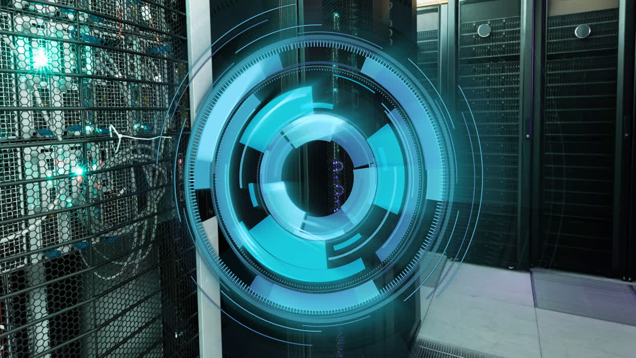 Animation of scope scanning over server room