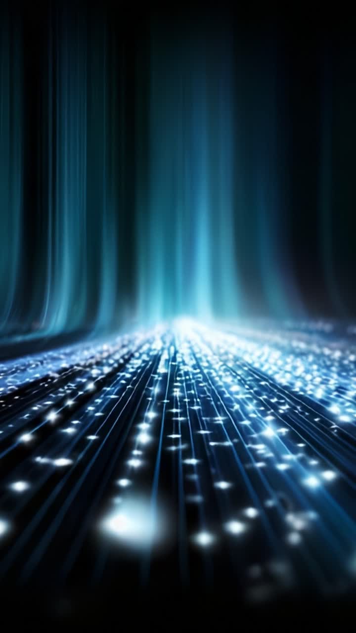 A Stunning Visual Sequence of Illuminated Lines and Sparkling Lights Set Against a Deep Dark Background, Creating a Vibrant and Engaging Abstract Atmosphere