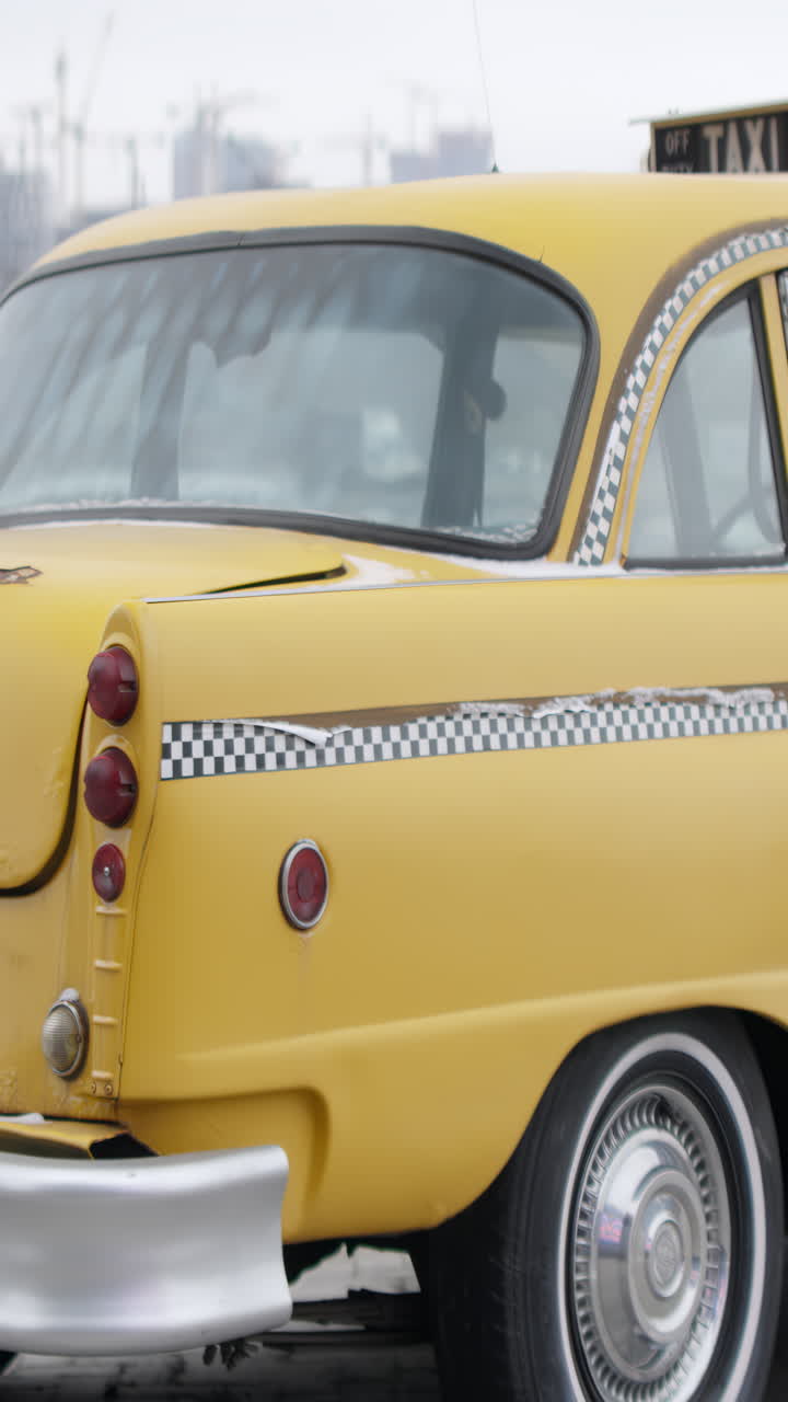 Vintage Yellow Taxi in the City