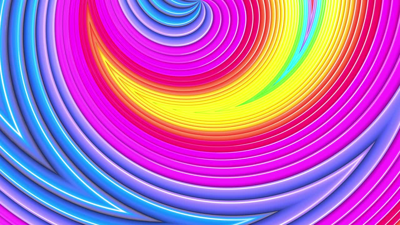 무지개 색상 추상적인 줄무, 밝은 반이는 페인트와 함께 4k 배경, 그라디언트 색상과 함께 부드러운 원활한 애니메이션, 구부러진 선 12