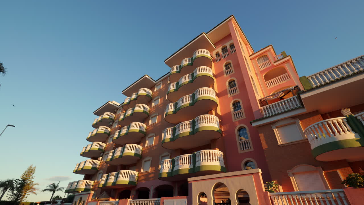 Exterior of a building with balconies