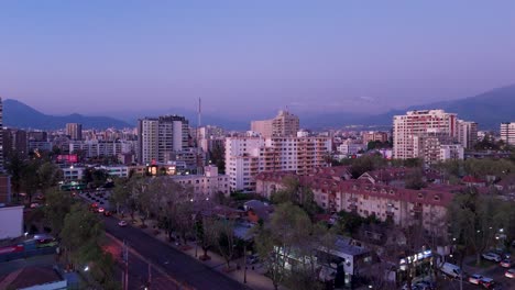 Santiago-de-Chile-financial-district-time-lapse-providencia-at-winter-morning