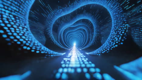 abstract blue digital data tunnel