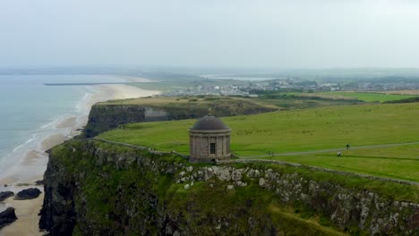 Mussenden-Temple,-Downhill-Estate,-Coleraine,-County-Derry,-Northern-Ireland,-September-2021