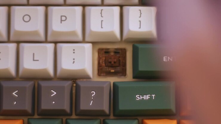 Removing White Plastic Keycap Closeup