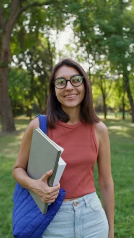 smiling student in a park