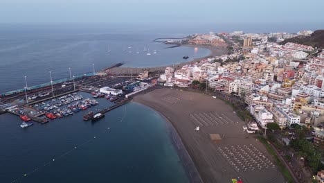 tenerife los cristianos port holiday resort city canary islands spain island aerial drone ocean view