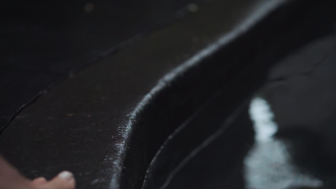 Barefoot Steps into a Pool of Water