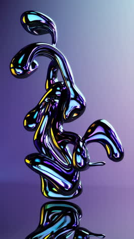 abstract iridescent metallic fluid forms