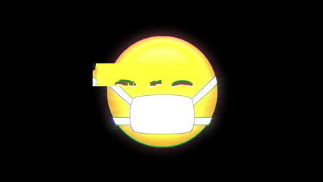 얼굴 마스크를 가진 이모티콘