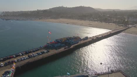 aerial view of the santa barbara pier near california