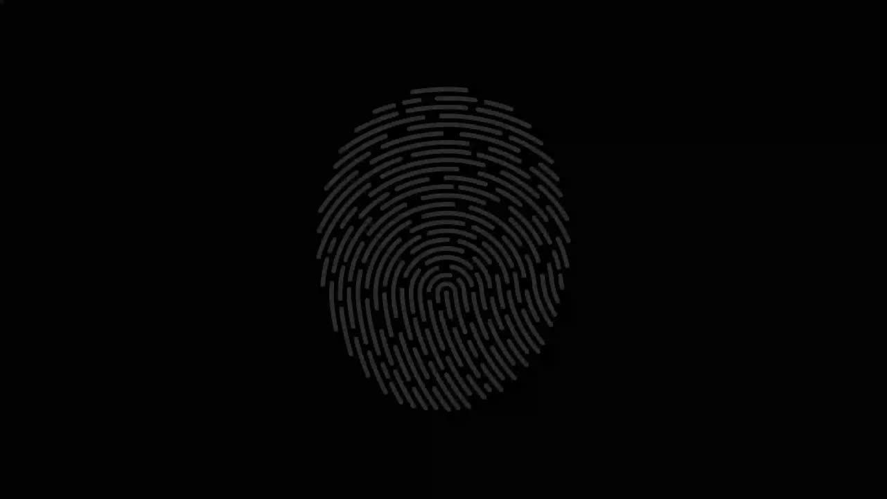 Fingerprint Scanning Process Illustration green color Futuristic Digital background motion