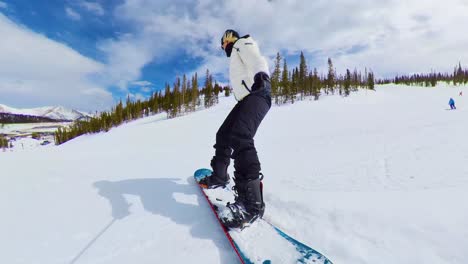 epic snowboarding down mountain in colorado