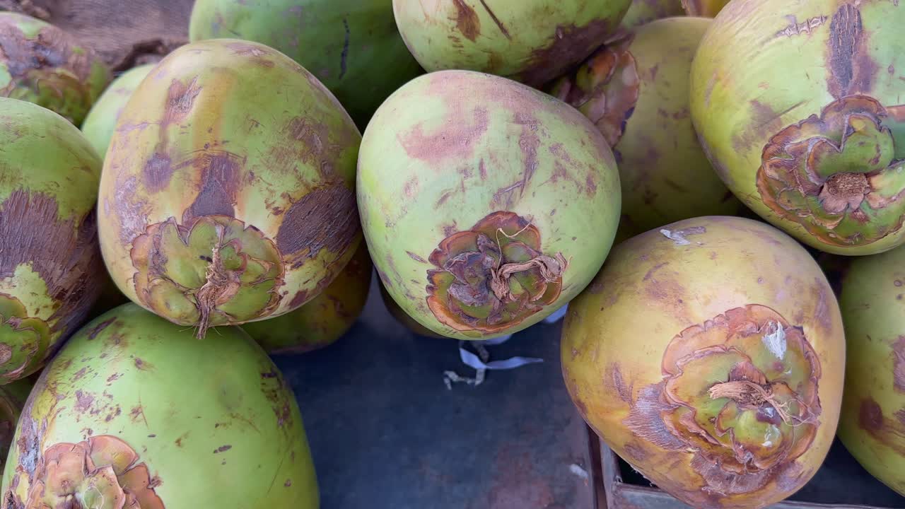 Fresh Green Coconuts for sale at the fruit stall, they sold for their refreshing and healthy water