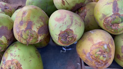 fresh green coconuts for sale at the fruit stall, they sold for their refreshing and healthy water