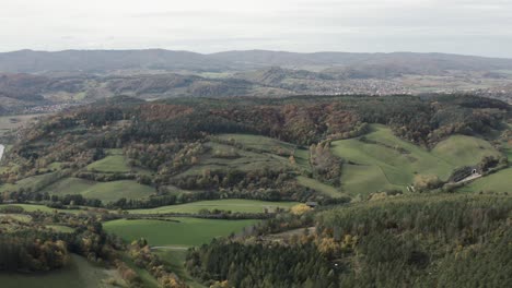 beautiful german landscape in the werratal in hessen near witzenhausen