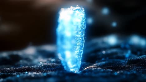 water fountain illuminated by blue light. a stunning water fountain emits vibrant blue light, creating a mesmerizing effect in a serene environment.