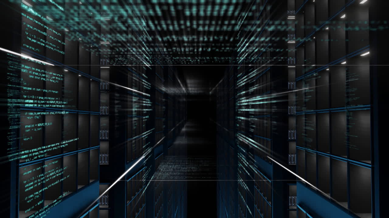 Animation of data processing over computer servers