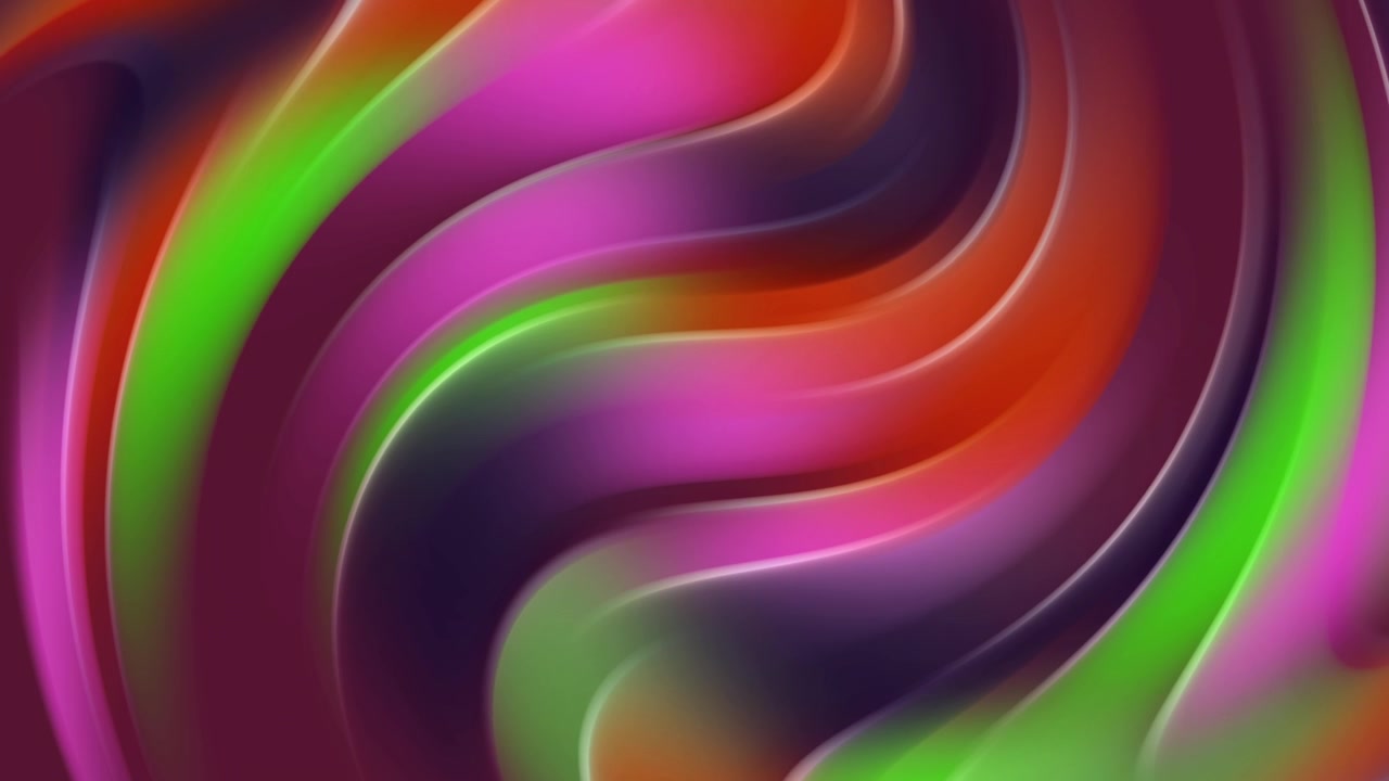 Onde fluide animate con sfumatura vibrante rosa, verde e arancione