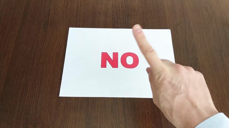 No sign on a white paper