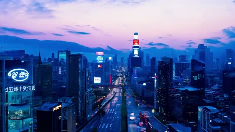 hong kong city skyline at night