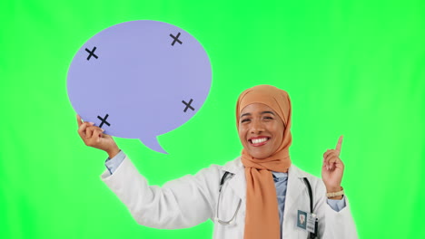 Idea,-speech-bubble-and-doctor-with-face-of-muslim