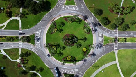Drone footage of a roundabout