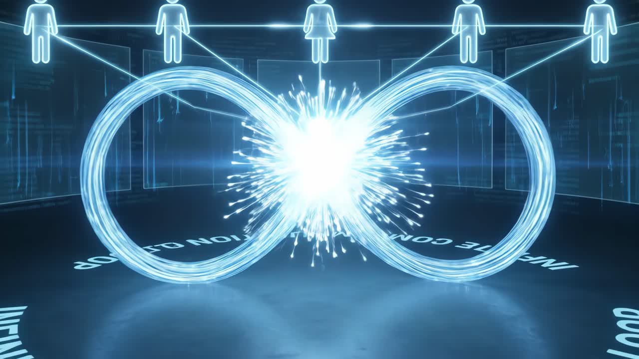 Glowing Infinity Symbol Representing Infinite Communication Loop