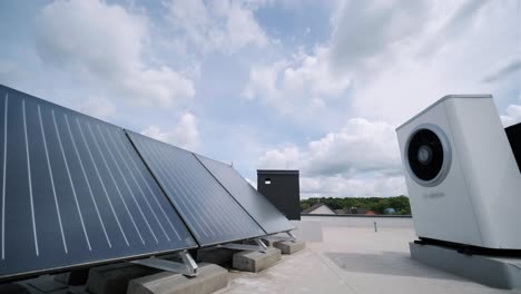 el lapso de tiempo de calefacción, los sistemas de ventilación y aire acondicionado. la bomba de calor en el techo