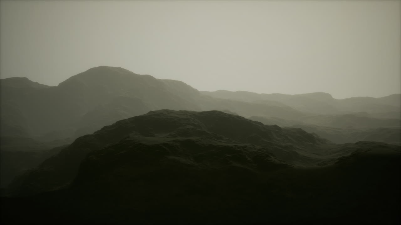 차가운 안개 가을 땅은 다채로운 그림자에