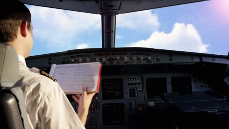 vista de la cabina del avión