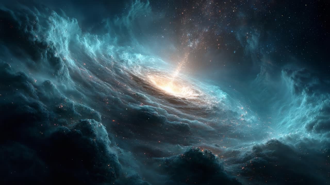 A Stunning Cosmic Display of a Galaxy's Formation: Witness the Vibrant Emanation of Light and Color Amidst the Celestial Whirlwinds in These Mesmerizing Frames