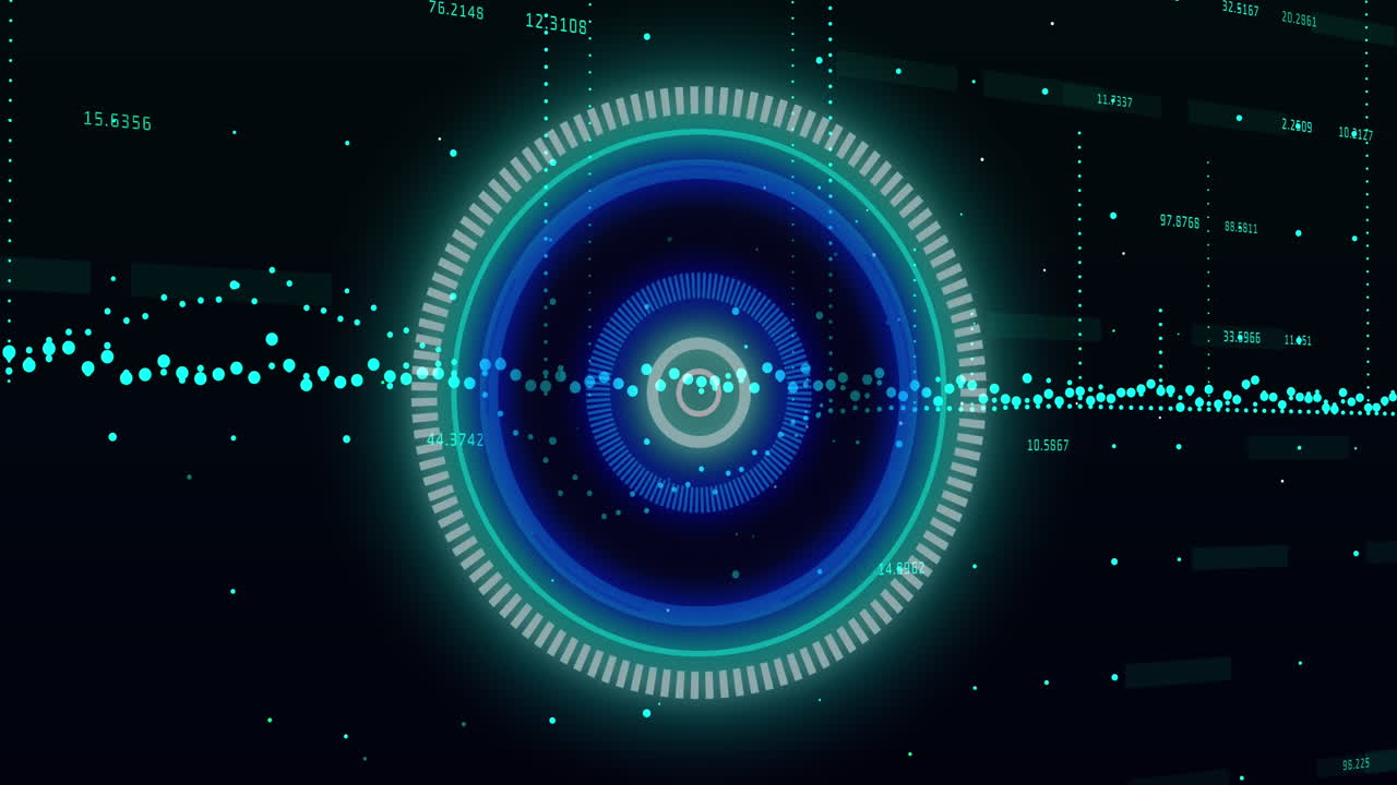 animación del escaneo del alcance y el procesamiento de datos financieros
