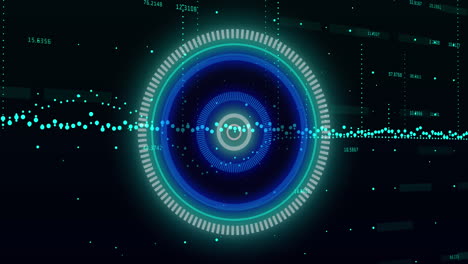 animación del escaneo del alcance y el procesamiento de datos financieros