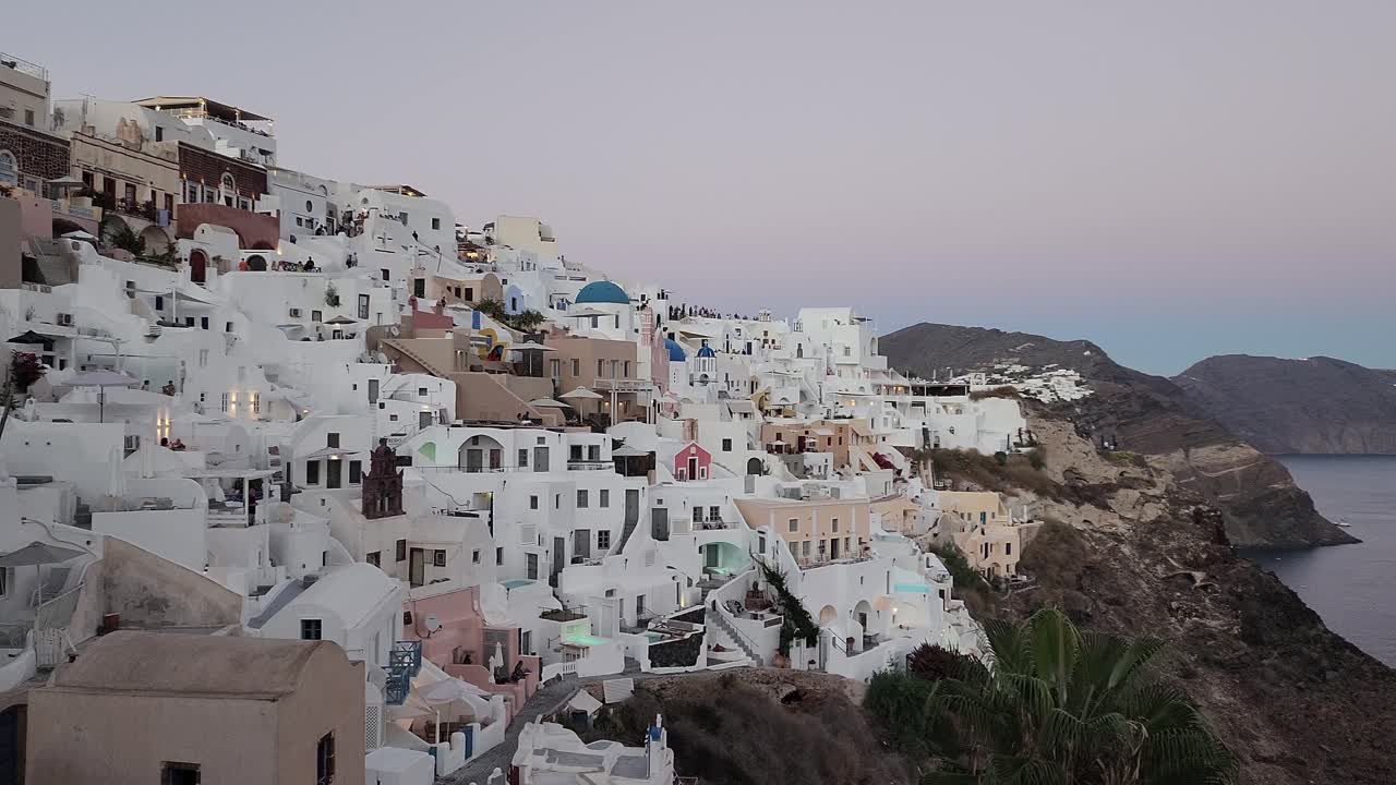 fotografía panorámica de las casas de santorini