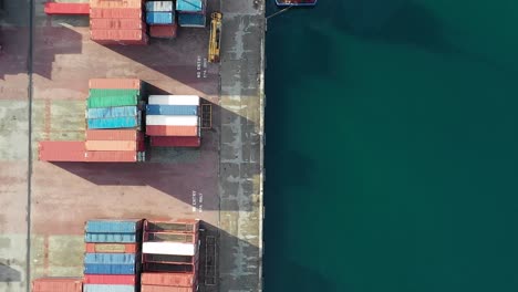 drone flight over container port