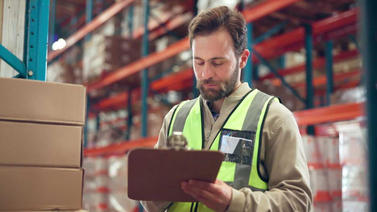Inventario di controllo del lavoratore di magazzino