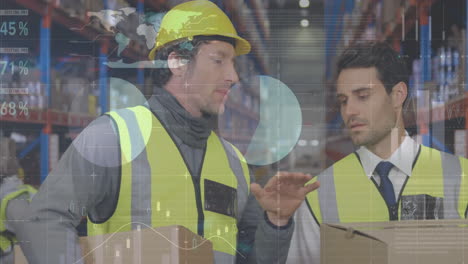 animación del procesamiento de datos sobre las personas que trabajan en el almacén