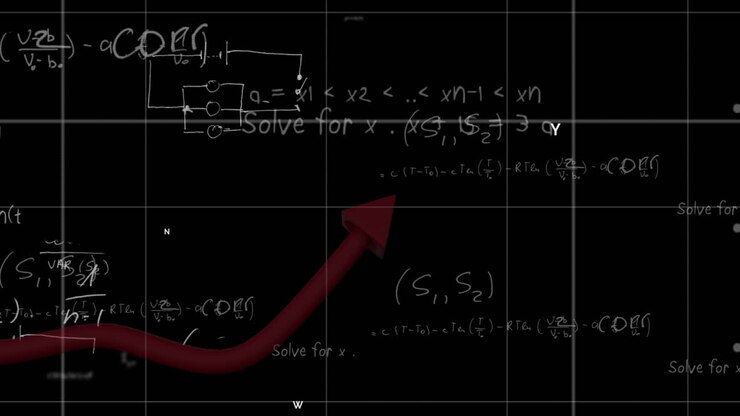 Animation of data processing over black background